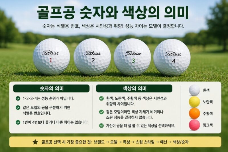골프공 숫자와 색상의미