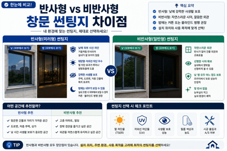 반사형 비반사형 썬팅지 차이
