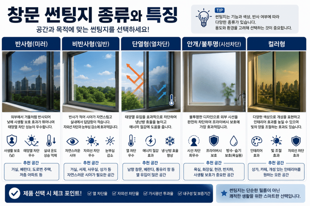 사생활보호 창문 썬팅지