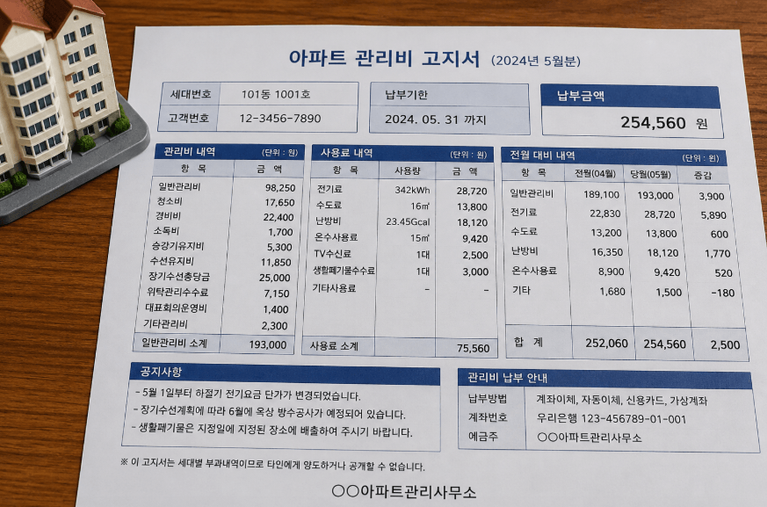 아파트 관리비 1