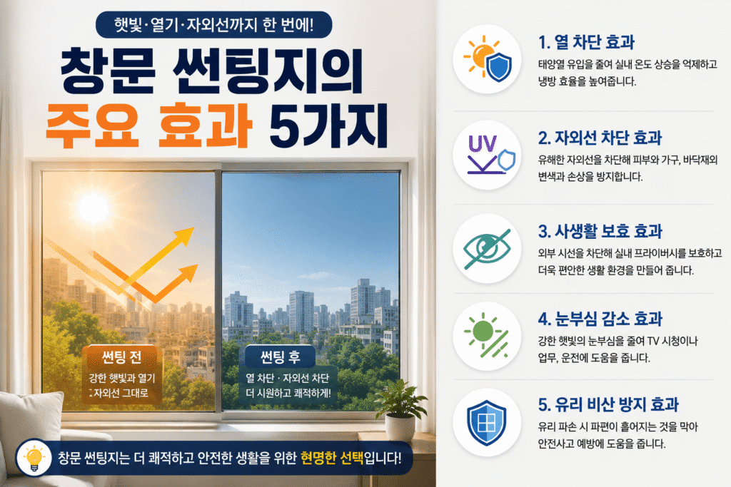 창문 썬팅지 종류 비교
